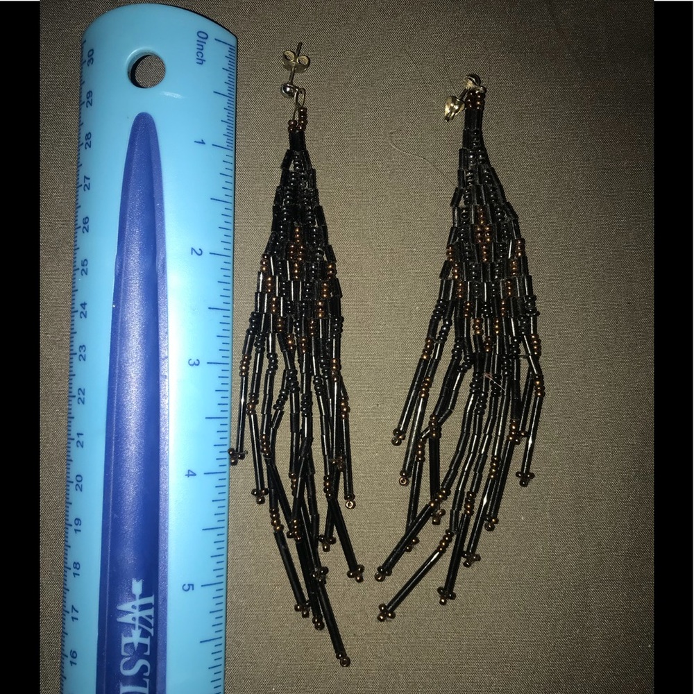 Beaded dangling earrings
